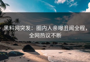黑料网突发：圈内人亲曝丑闻全程，全网热议不断