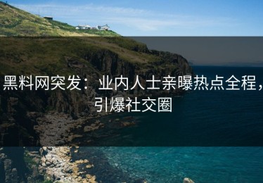 黑料网突发：业内人士亲曝热点全程，引爆社交圈