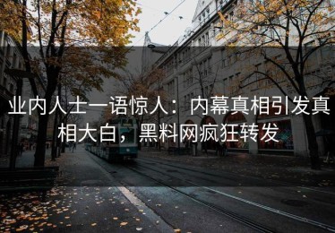 业内人士一语惊人：内幕真相引发真相大白，黑料网疯狂转发
