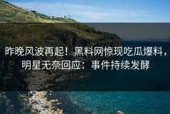 昨晚风波再起！黑料网惊现吃瓜爆料，明星无奈回应：事件持续发酵
