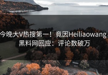 今晚大V热搜第一！竟因Heiliaowang，黑料网回应：评论数破万
