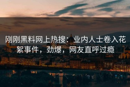 刚刚黑料网上热搜：业内人士卷入花絮事件，劲爆，网友直呼过瘾