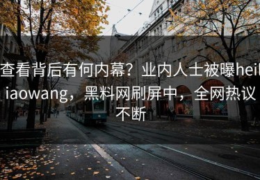查看背后有何内幕？业内人士被曝heiliaowang，黑料网刷屏中，全网热议不断