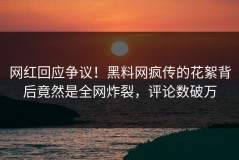 网红回应争议！黑料网疯传的花絮背后竟然是全网炸裂，评论数破万