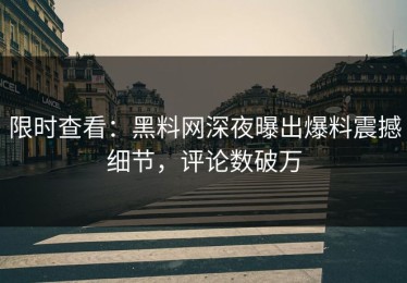 限时查看：黑料网深夜曝出爆料震撼细节，评论数破万