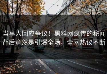 当事人回应争议！黑料网疯传的秘闻背后竟然是引爆全场，全网热议不断