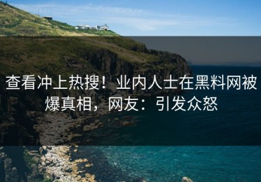查看冲上热搜！业内人士在黑料网被爆真相，网友：引发众怒