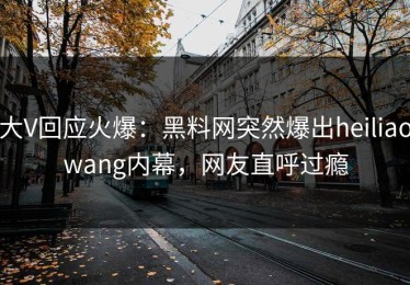 大V回应火爆：黑料网突然爆出heiliaowang内幕，网友直呼过瘾