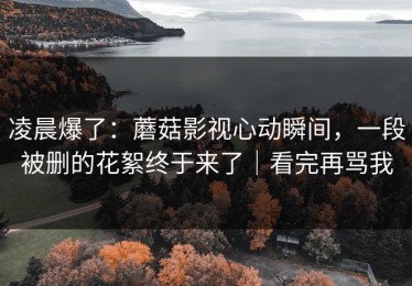 凌晨爆了：蘑菇影视心动瞬间，一段被删的花絮终于来了｜看完再骂我