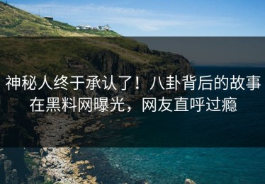 神秘人终于承认了！八卦背后的故事在黑料网曝光，网友直呼过瘾