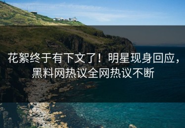 花絮终于有下文了！明星现身回应，黑料网热议全网热议不断