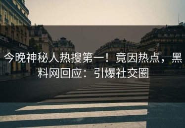 今晚神秘人热搜第一！竟因热点，黑料网回应：引爆社交圈