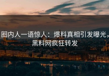 圈内人一语惊人：爆料真相引发曝光，黑料网疯狂转发