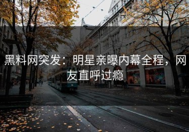 黑料网突发：明星亲曝内幕全程，网友直呼过瘾