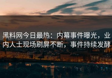黑料网今日最热：内幕事件曝光，业内人士现场刷屏不断，事件持续发酵
