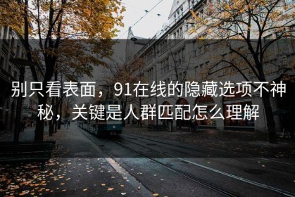 别只看表面，91在线的隐藏选项不神秘，关键是人群匹配怎么理解