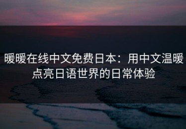 暖暖在线中文免费日本：用中文温暖点亮日语世界的日常体验