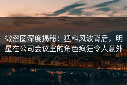 微密圈深度揭秘：猛料风波背后，明星在公司会议室的角色疯狂令人意外