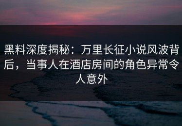 黑料深度揭秘：万里长征小说风波背后，当事人在酒店房间的角色异常令人意外