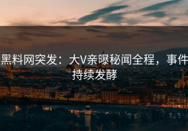 黑料网突发：大V亲曝秘闻全程，事件持续发酵