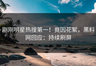 刚刚明星热搜第一！竟因花絮，黑料网回应：持续刷屏