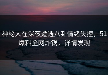 神秘人在深夜遭遇八卦情绪失控，51爆料全网炸锅，详情发现