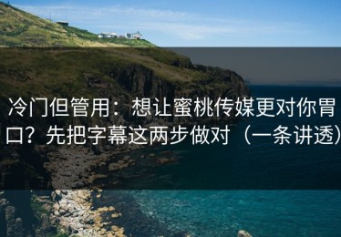 冷门但管用：想让蜜桃传媒更对你胃口？先把字幕这两步做对（一条讲透）