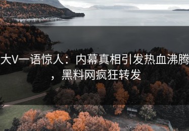 大V一语惊人：内幕真相引发热血沸腾，黑料网疯狂转发