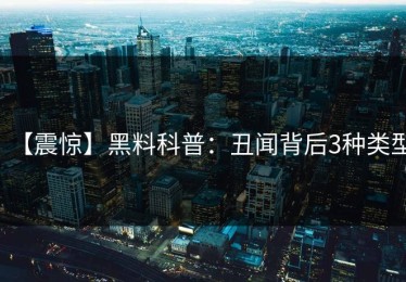 【震惊】黑料科普：丑闻背后3种类型