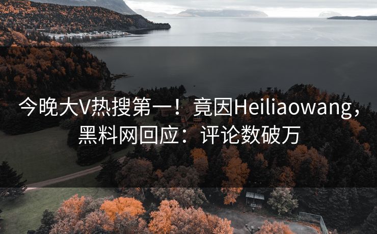 今晚大V热搜第一！竟因Heiliaowang，黑料网回应：评论数破万