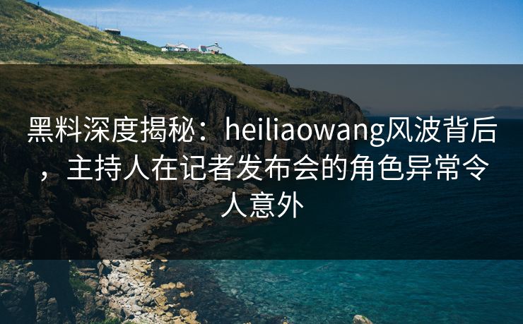 黑料深度揭秘：heiliaowang风波背后，主持人在记者发布会的角色异常令人意外