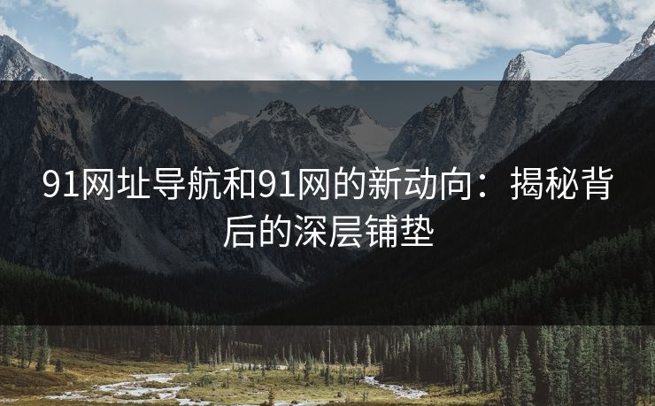 91网址导航和91网的新动向：揭秘背后的深层铺垫
